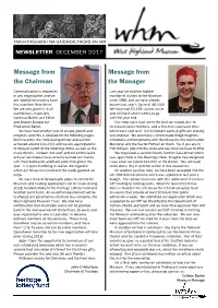 Message from the Chairman Message from the Manager
