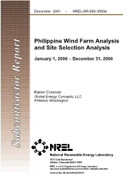Philippine Wind Farm Analysis and Site Selection Analysis
