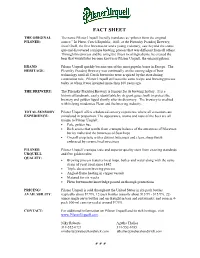 Pilsner Urquell Fact Sheet
