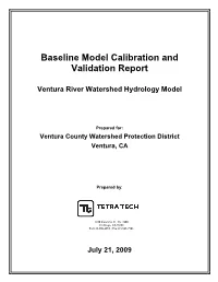 Baseline Model Calibration and Validation Report Ventura River