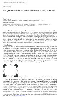 The Generic-Viewpoint Assumption and Illusory Contours