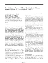 The P16 Status of Tumor Cell Lines Identifies Small Molecule Inhibitors Specific for Cyclin-Dependent Kinase 41