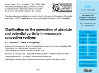 Absolute and Potential Vorticity in Convective Vortices Table 1