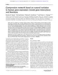 Coexpression Network Based on Natural Variation in Human Gene Expression Reveals Gene Interactions and Functions