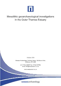 Mesolithic Geoarchaeological Investigations in the Outer Thames Estuary