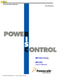 MPC500 Family MPC509 User's Manual