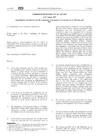 No 1037/2007 of 29 August 2007 Suspending the Introduction Into the Community of Specimens of Certain Species of Wild Fauna and Flora