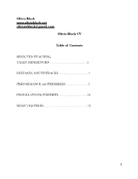 Olivia Block CV 2019