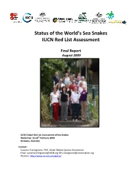 Status of the World's Sea Snakes IUCN Red List Assessment