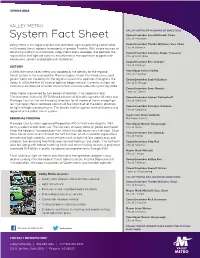System Fact Sheet City of Avondale