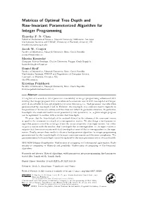 Matrices of Optimal Tree-Depth and Row-Invariant Parameterized Algorithm for Integer Programming Timothy F