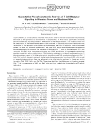 Quantitative Phosphoproteomic Analysis of T Cell Receptor Signaling in Diabetes Prone and Resistant Mice