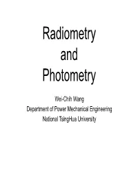 Radiometry and Photometry