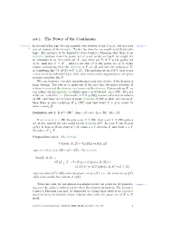 Set.1 the Power of the Continuum
