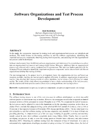 Software Organizations and Test Process Development