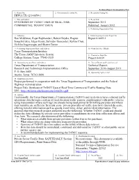 Synthesis of Txdot Uses of Real-Time Commercial Traffic Data