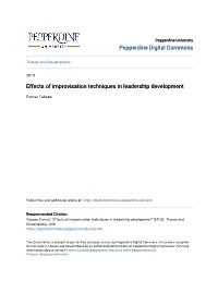 Effects of Improvisation Techniques in Leadership Development