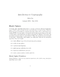 Introduction to Cryptography