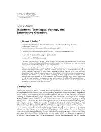 Review Article Instantons, Topological Strings, and Enumerative Geometry