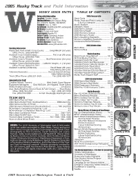 2005 Husky Track and Field Information