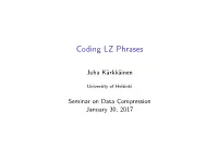 Coding LZ Phrases