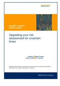 Upgrading Your Risk Assessment for Uncertain Times