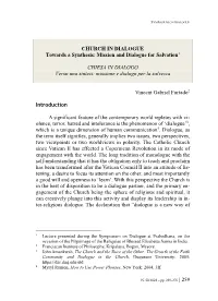259 CHURCH in DIALOGUE Towards a Synthesis