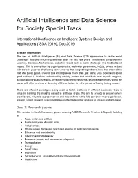 Artificial Intelligence and Data Science for Society Special Track
