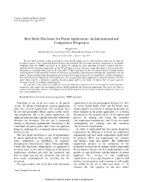 Best Mode Disclosure for Patent Applications: an International and Comparative Perspective