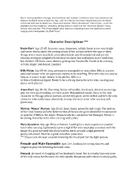 Character Descriptions ***