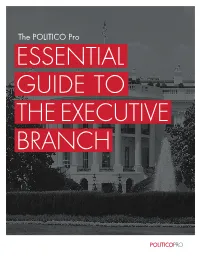 Essential Guide to the Executive Branch Table of Contents