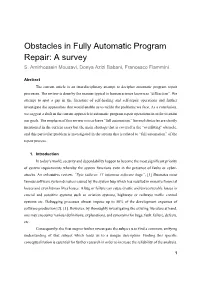Obstacles in Fully Automatic Program Repair: a Survey S