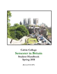 Semester in Britain Student Handbook Spring 2018