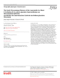 The Early Wisconsinan History of the Laurentide Ice Sheet