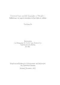 Universal Logic and the Geography of Thought – Reflections on Logical