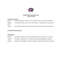 View from John Forslund’S Bunker: NHL Playoffs Still Doable PAGE 03 the Columbus Dispatch: View from John Forslund’S Bunker: Thank Goodness for Spring, and the Phone