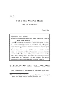 Firth's Ideal Observer Theory and Its Problems*