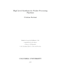 High Level Synthesis for Packet Processing Pipelines Cristian