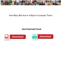 How Many Bits Are in a Byte in Computer Terms