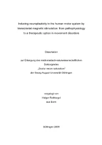 Inducing Neuroplasticity in the Human Motor System by Transcranial Magnetic Stimulation: from Pathophysiology to a Therapeutic Option in Movement Disorders