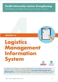 MODULE 4: Logistics Management Information System