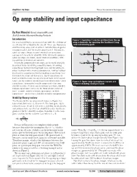 Op Amp Stability and Input Capacitance