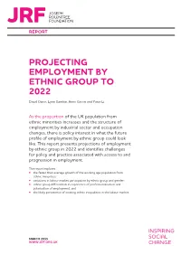 Projecting Employment by Ethnic Group to 2022