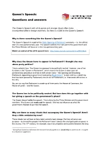 Queen's Speech: Questions and Answers