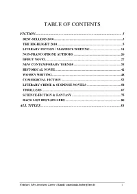 Table of Contents