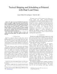 Tactical Shipping and Scheduling at Polaroid with Dual Lead-Times
