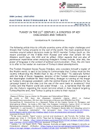 Turkey in the 21St Century: a Synopsis of Key Challenges and Threats