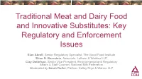 Labeling of Meat and Dairy Substitutes: Current Legal and Regulatory Framework