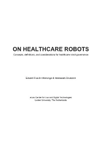 On Healthcare Robots