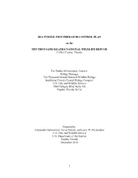 Sea Turtle Nest Predator Control Plan